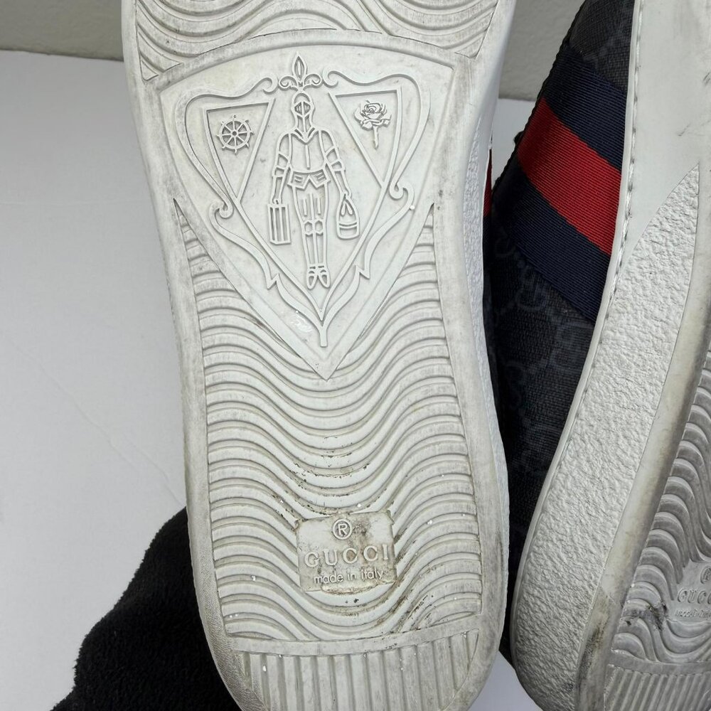 Mens Gucci Ace GG Supreme Sneakers Black/Grey U.S. Size 10 - Picture 8 of 12